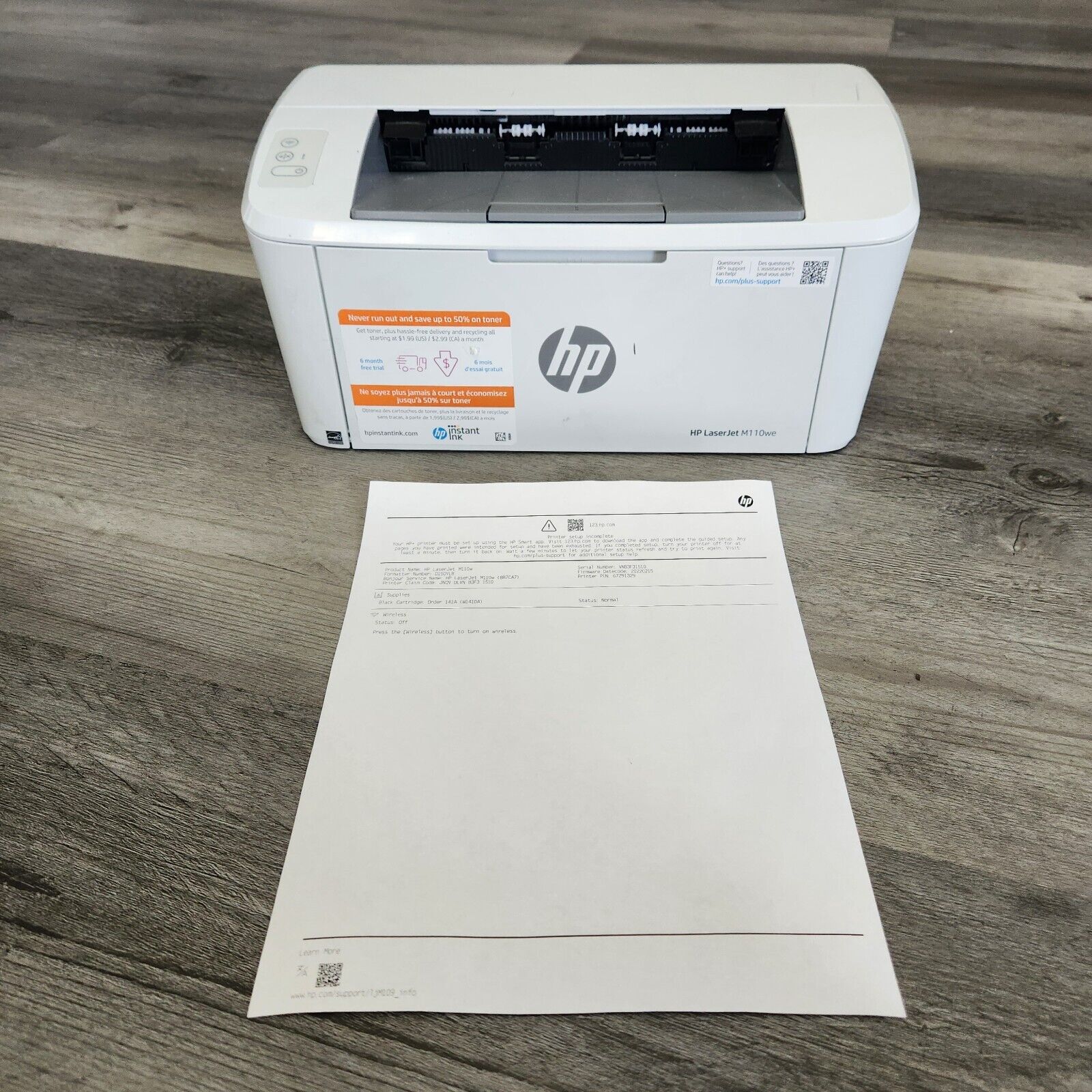 HP LaserJet M110we Monochrome Laser Printer Tested, Works Great