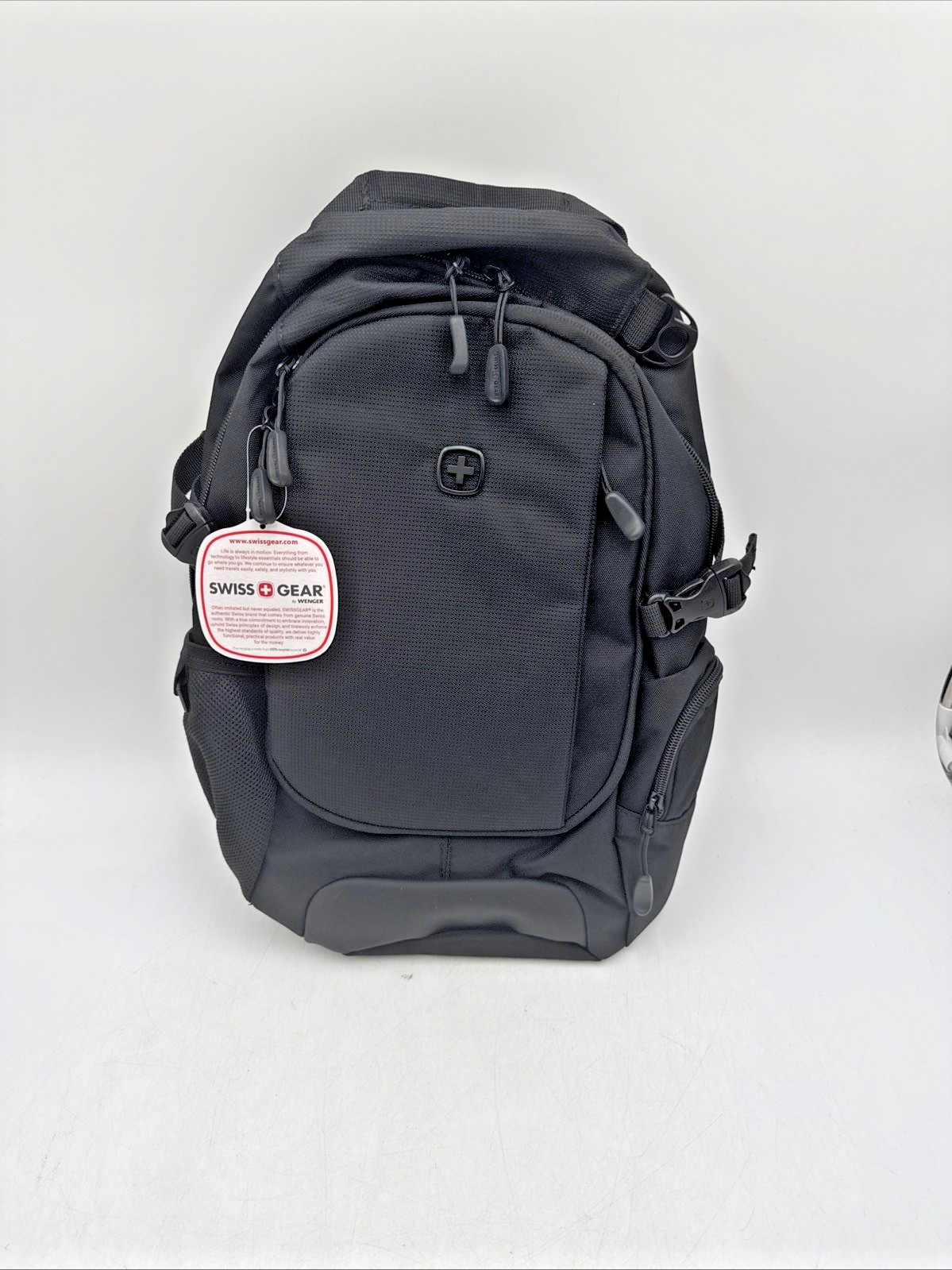 SwissGear 18” City Compact Backpack Narrow Profile Padded Tablet Pocket Black