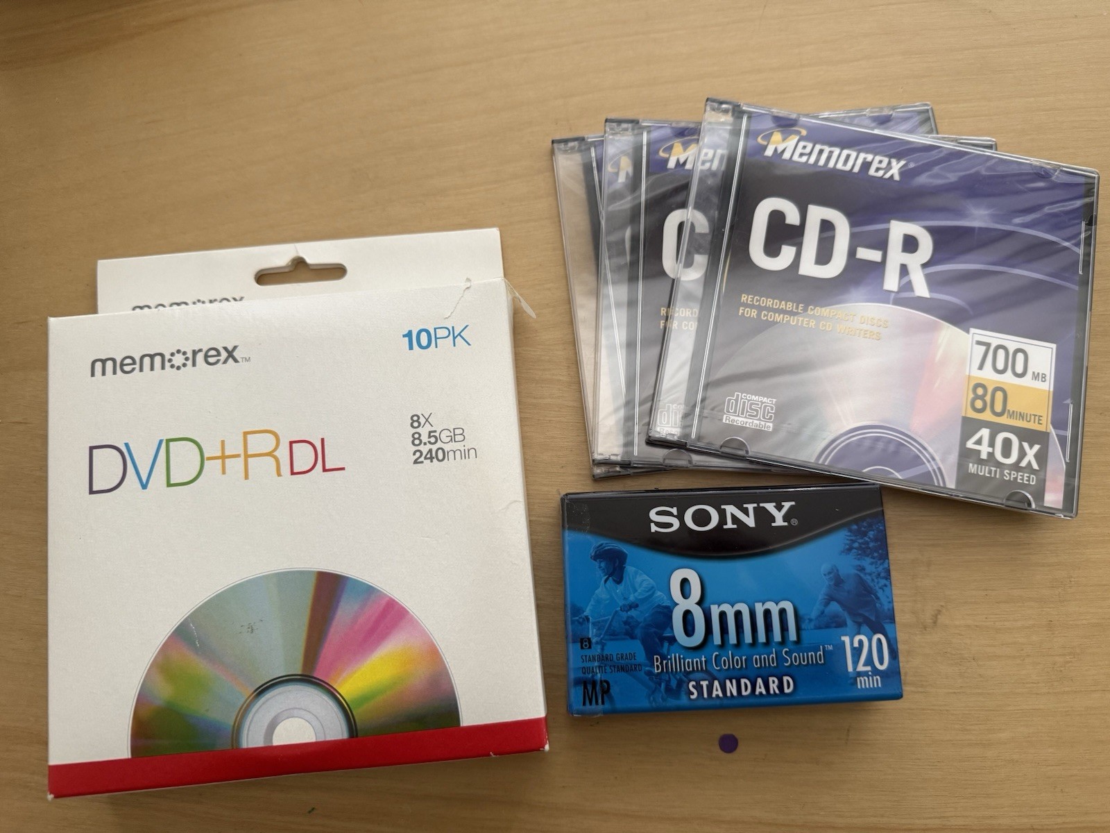 Memorex and Sony Lot, All New In Original Packaging Sealed DVD+Rdl, CD-R 700mb