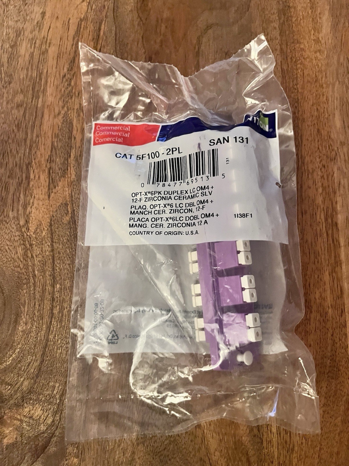 Leviton Cat 5F100-2PL Precision Molded Fiber Adapter Plate 6 Duplex LC Ports New