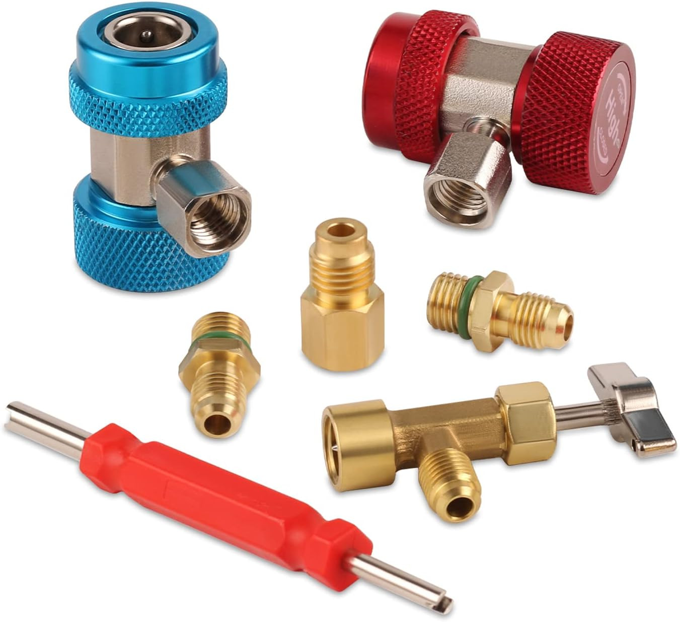 A/C R134A Adapters with Puncture 134A Can Tap, AC 134 Quick Coupler Hose Connect