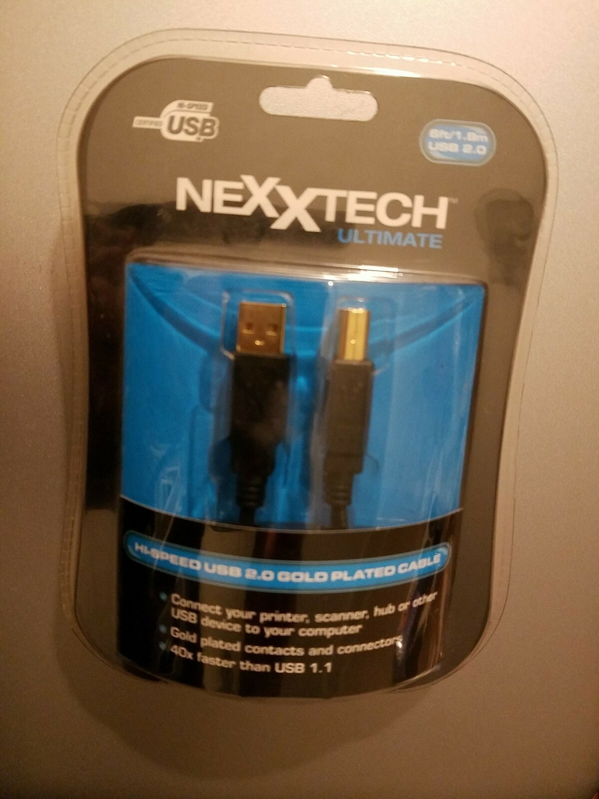 Nexxtech Ultimate 6 Ft / 1.8m Hi-Speed USB 2.0 Gold Cable