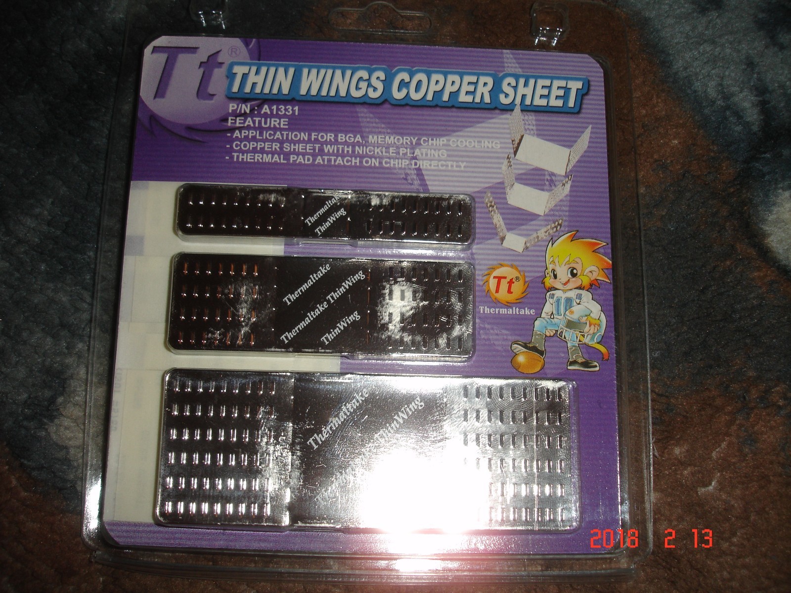 Universal PC chipset,BGA, memory chip cooling set:Thermaltake Thin Wings 9pieces