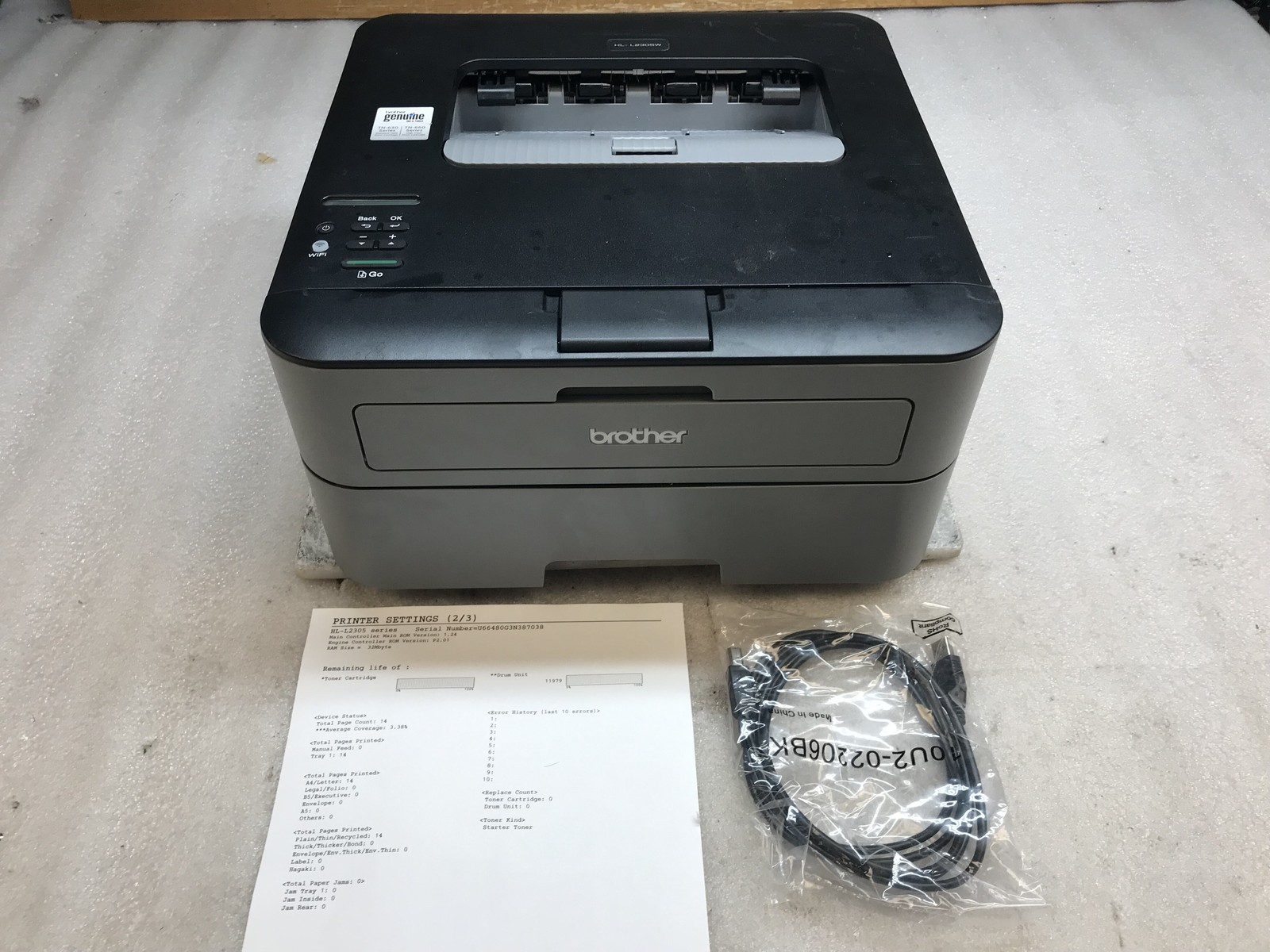 Brother HL-L2305W Wireless Monochrome Laser Printer - 100% Toner and Drum Life