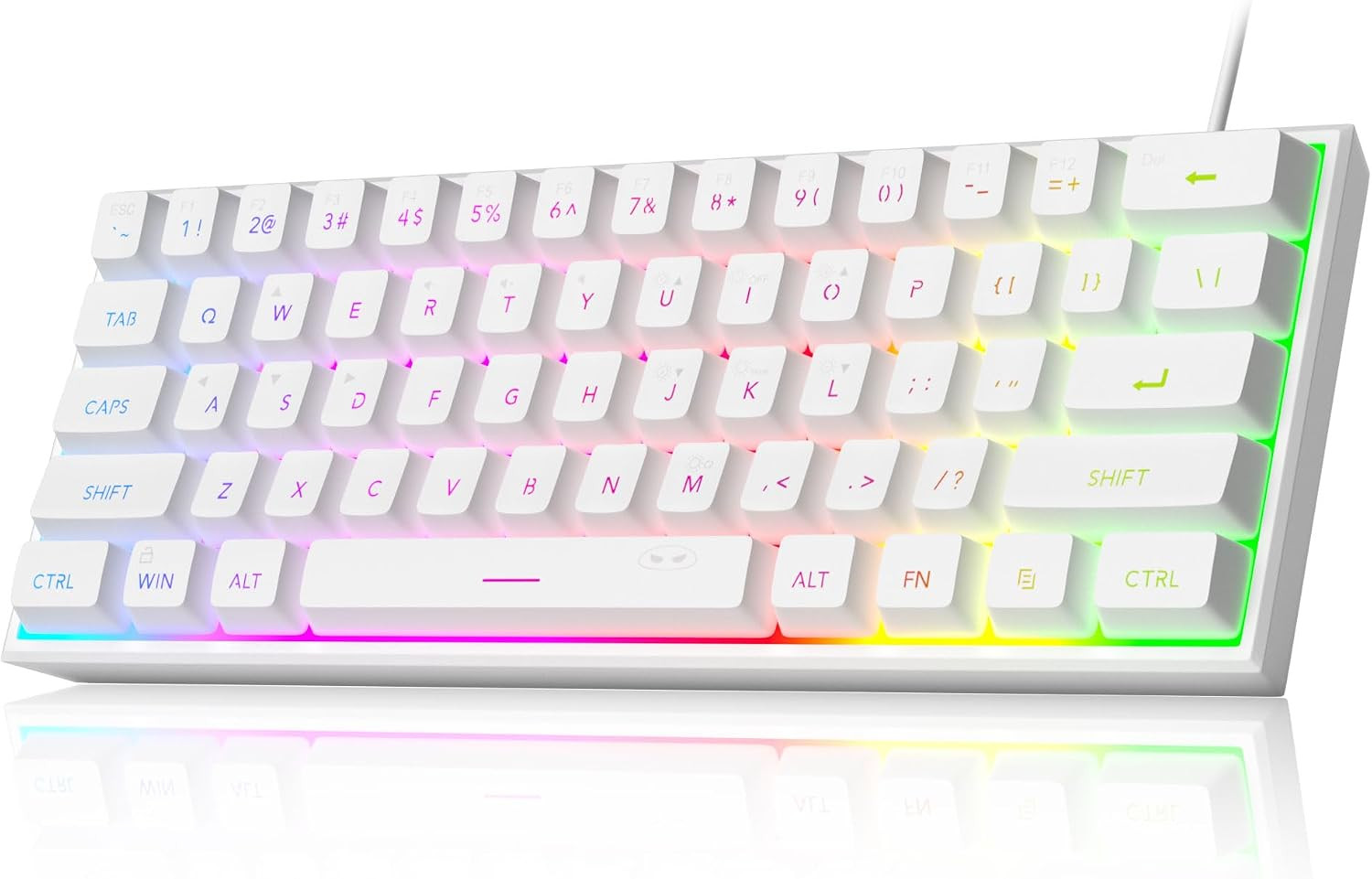 Mini 60% Gaming Keyboard, Upgrade RGB Backlit 61 Key Ultra-Compact