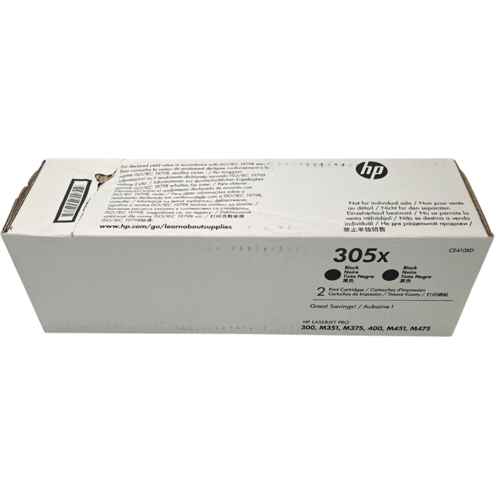 New HP LaserJet 305X Black Toner Cartridge CE410XD
