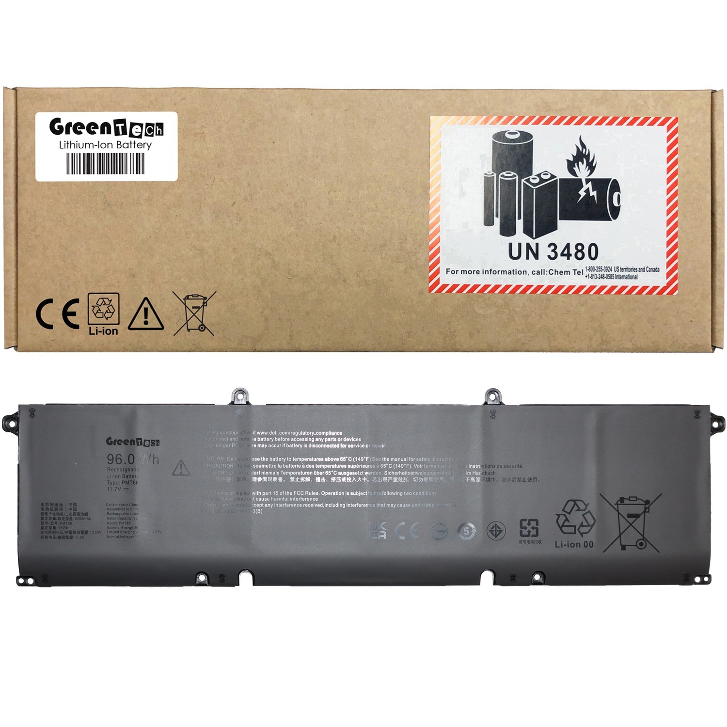 GREENTECH PMT8K PJ7JP BATTERY FOR ALIENWARE AA16250 AA18250 AC16250 96WH 0HDVM