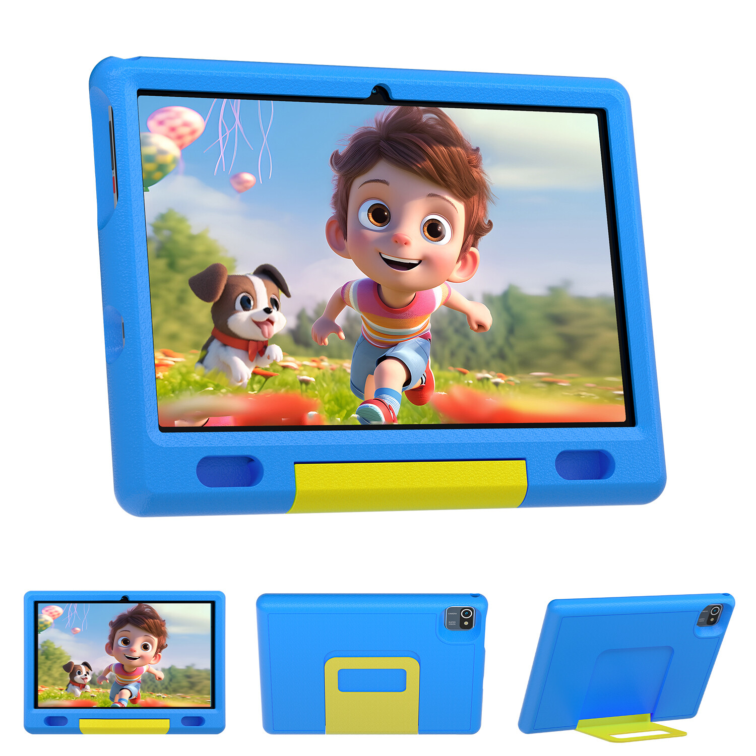 2025 Kids Tablet 10 inch Android 13 Tablets 6+32GB with Shockproof Blue ＆ Pink