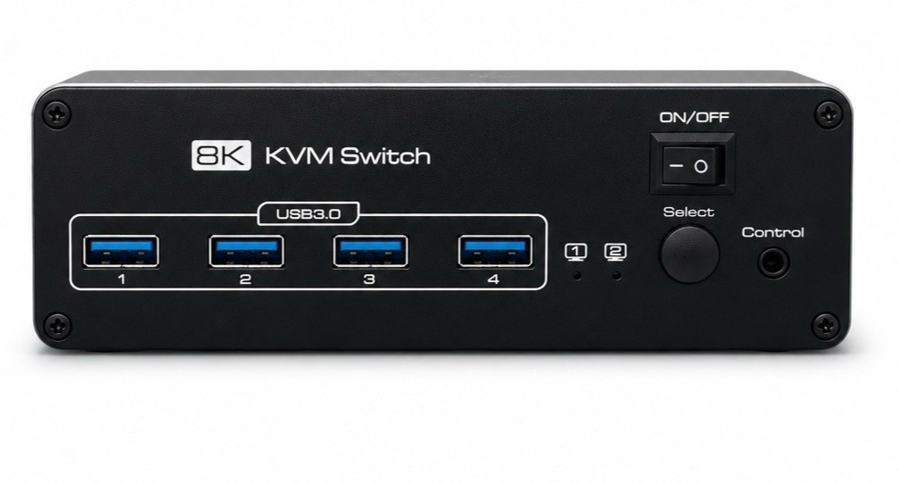 DEMEXBOOK 8K HDMI + DisplayPort KVM Switch 2x2 Dual Monitor USB 3.0 Open Box