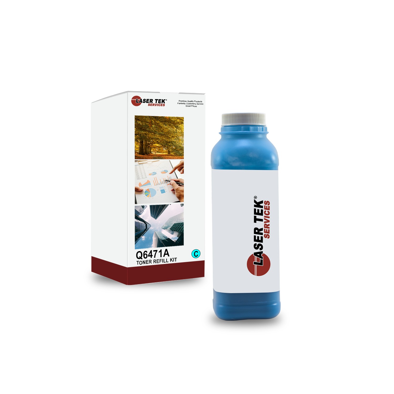 LTS 502A Q6471A Cyan Toner Refill Kit Compatible for HP LJ 3800 3800dn 3800dtn