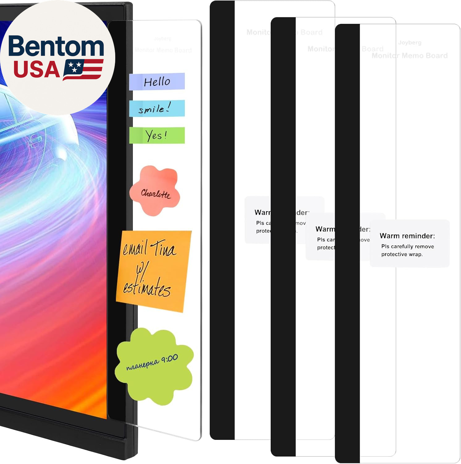 3PCS Monitor Memo Board, Memo Board for Computer Monitor, Monitor Memo Board Com