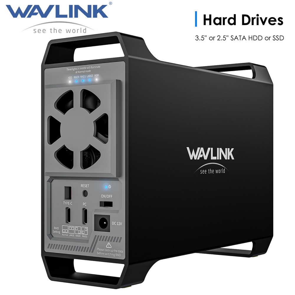 wavlink External Hard Drive Enclosure 2.5'' 3.5'' HDD SDD Dock 2 Bay/4 Bay Hub