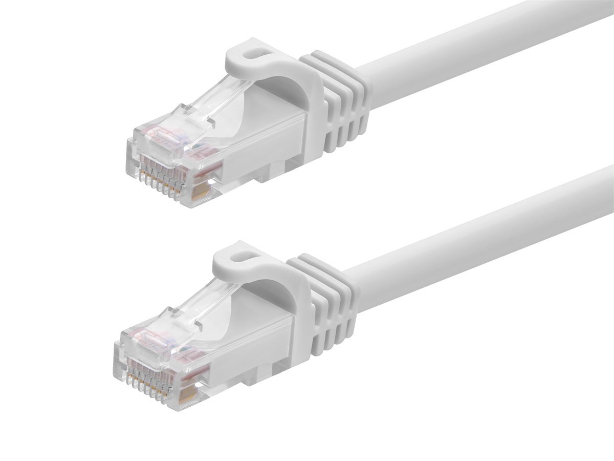 Flexboot Cat6 Ethernet Patch Cable Network RJ45 Stranded UTP 24AWG 50ft White