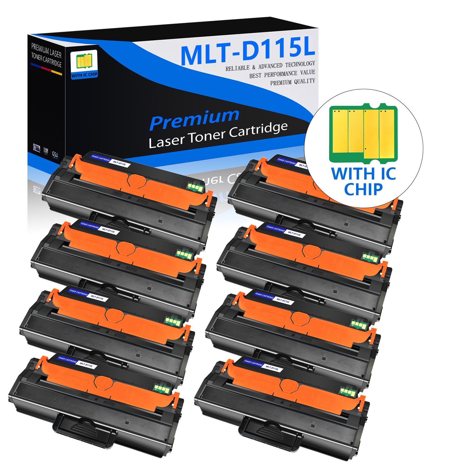 8PK For Samsung 115L SL-M2880FW M2670 M2870FW HY Toner Cartridges MLT-D115L
