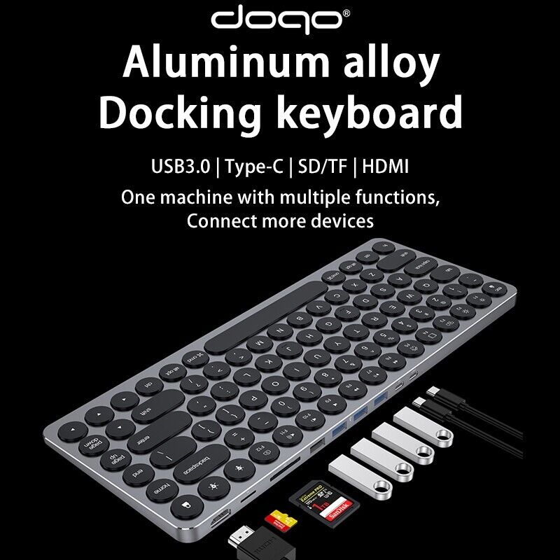 Versatile Backlit Keyboard with Type-C HUB: Expand Connectivity and Enhance Prod