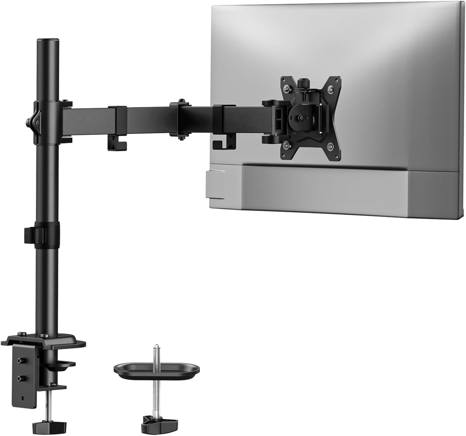 HUANUO Single Monitor Mount, Monitor Arm for 13”-32” Monitors up to 17.6 lbs,
