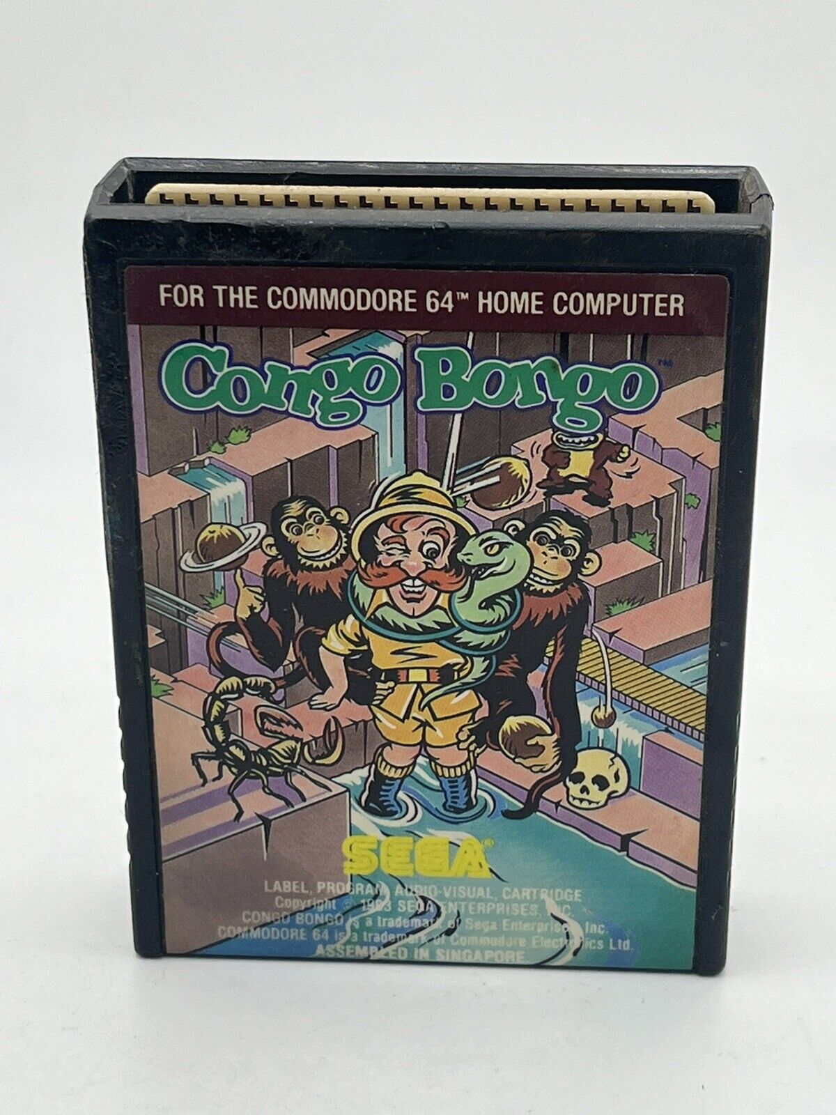 Commodore 64 CONGO BONGO Cartridge by Sega Vintage