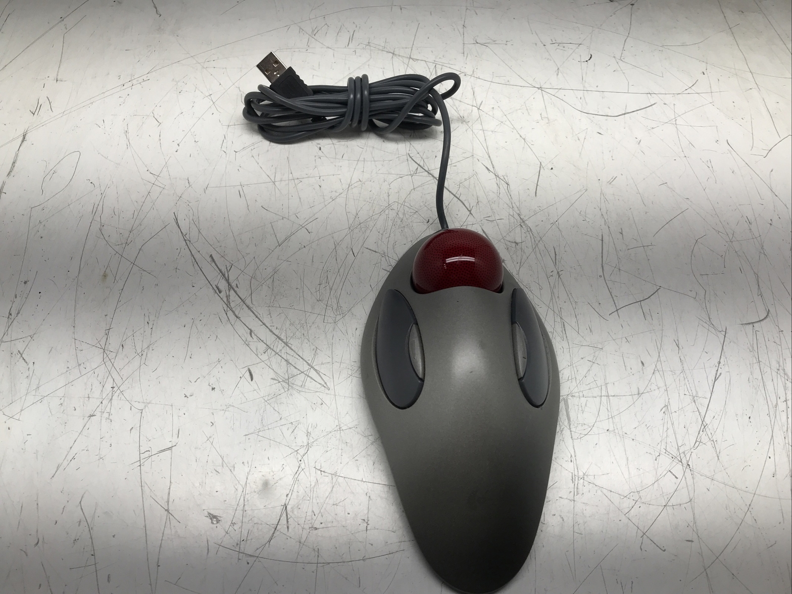 Logitech Trackman Marble Mouse T-BC21 USB Wired PC Trackball No pads
