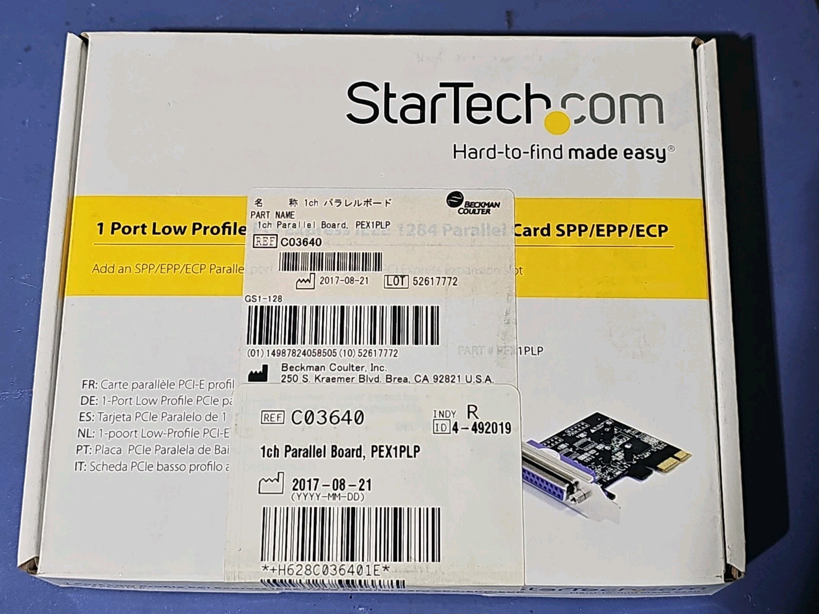 NEW StarTech Low Profile 1-Port PCI Express 1284 PARALLEL CARD PEX1PLP. #L29