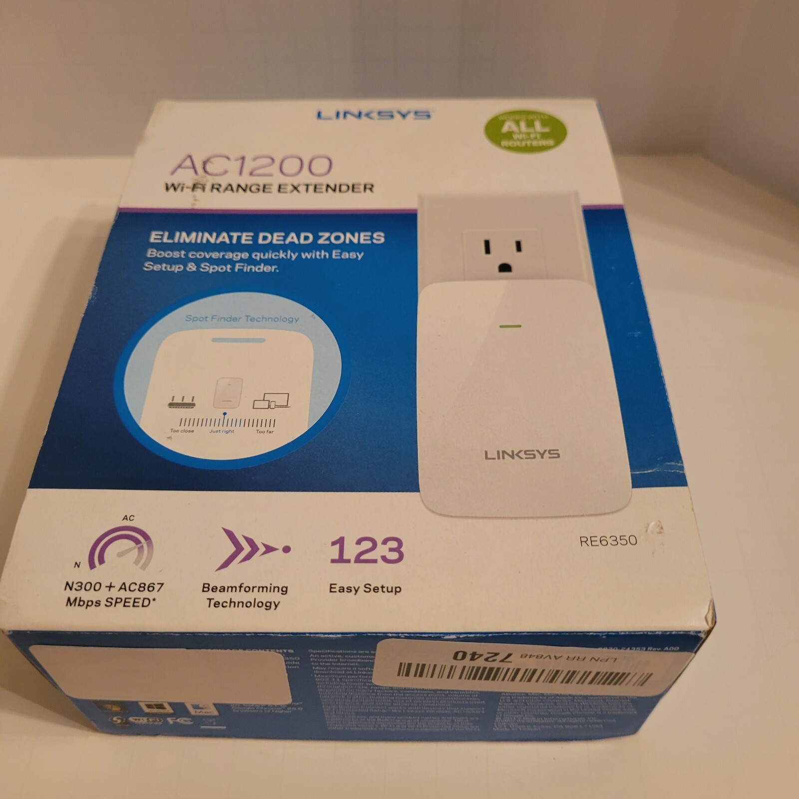 Linksys AC1200 Dual-Band Wi-Fi Range Extender Open Box Return.  Ships out FAST