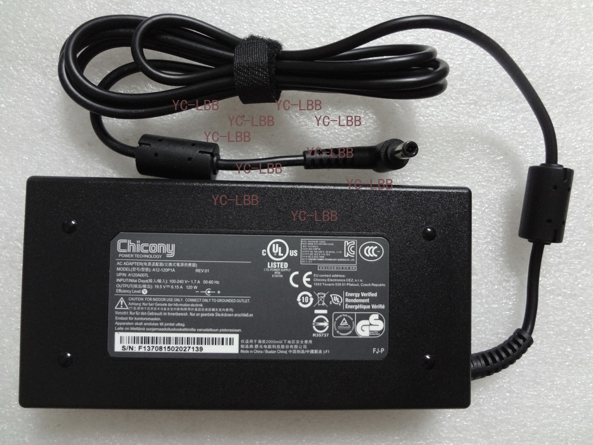 New 100%Original OEM MSI 120W Slim AC Adapter for MSI GE72-A096 17.3" i7 GTX1050