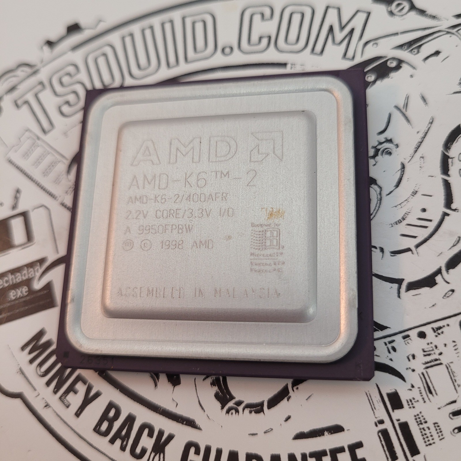 AMD K6-2 400MHz CPU Processor AMD-K6-2/400AFR Socket 7 Vintage 1998
