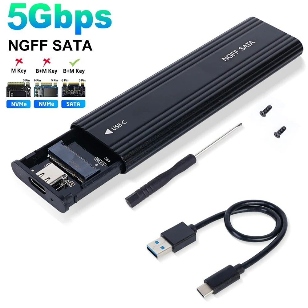 M.2 NVMe SATA SSD Enclosure USB-C 10Gbps Dual Protocol Case 4TB Aluminum