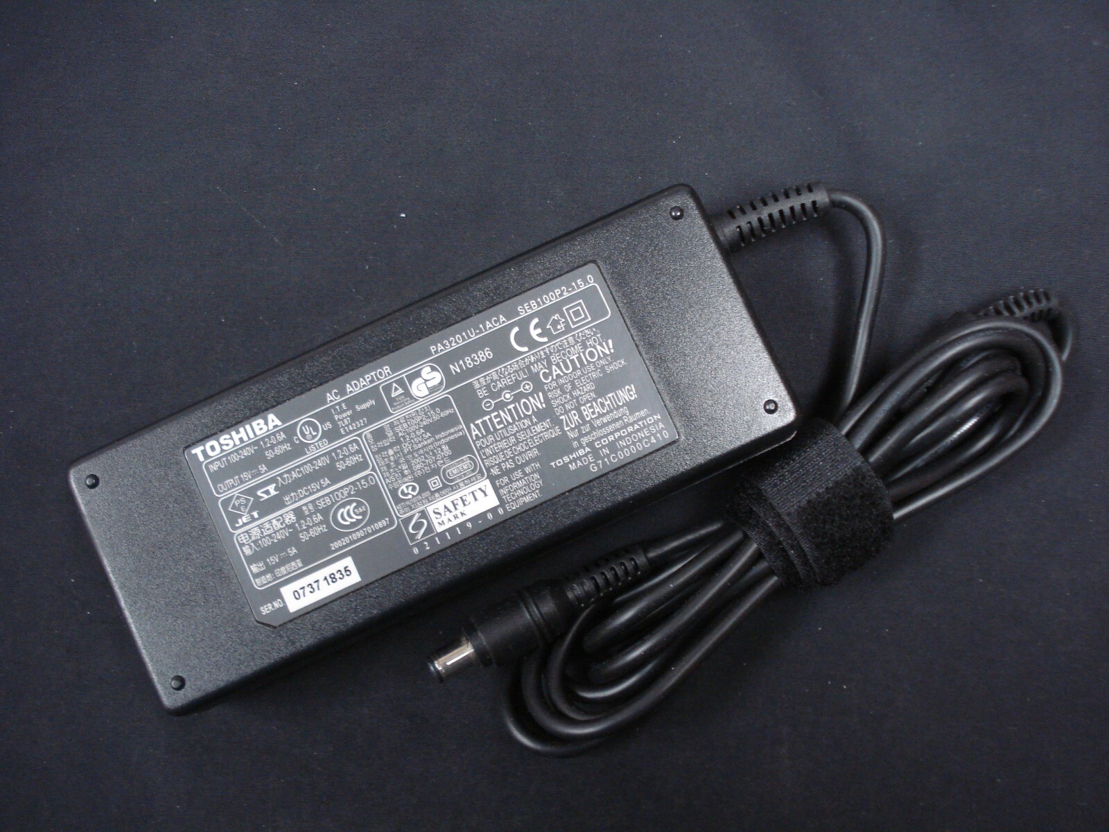 Pack of 5     Genuine Toshiba 75W Charger PA3201U-1ACA PA3283U-1ACA PA3378U-1ACA