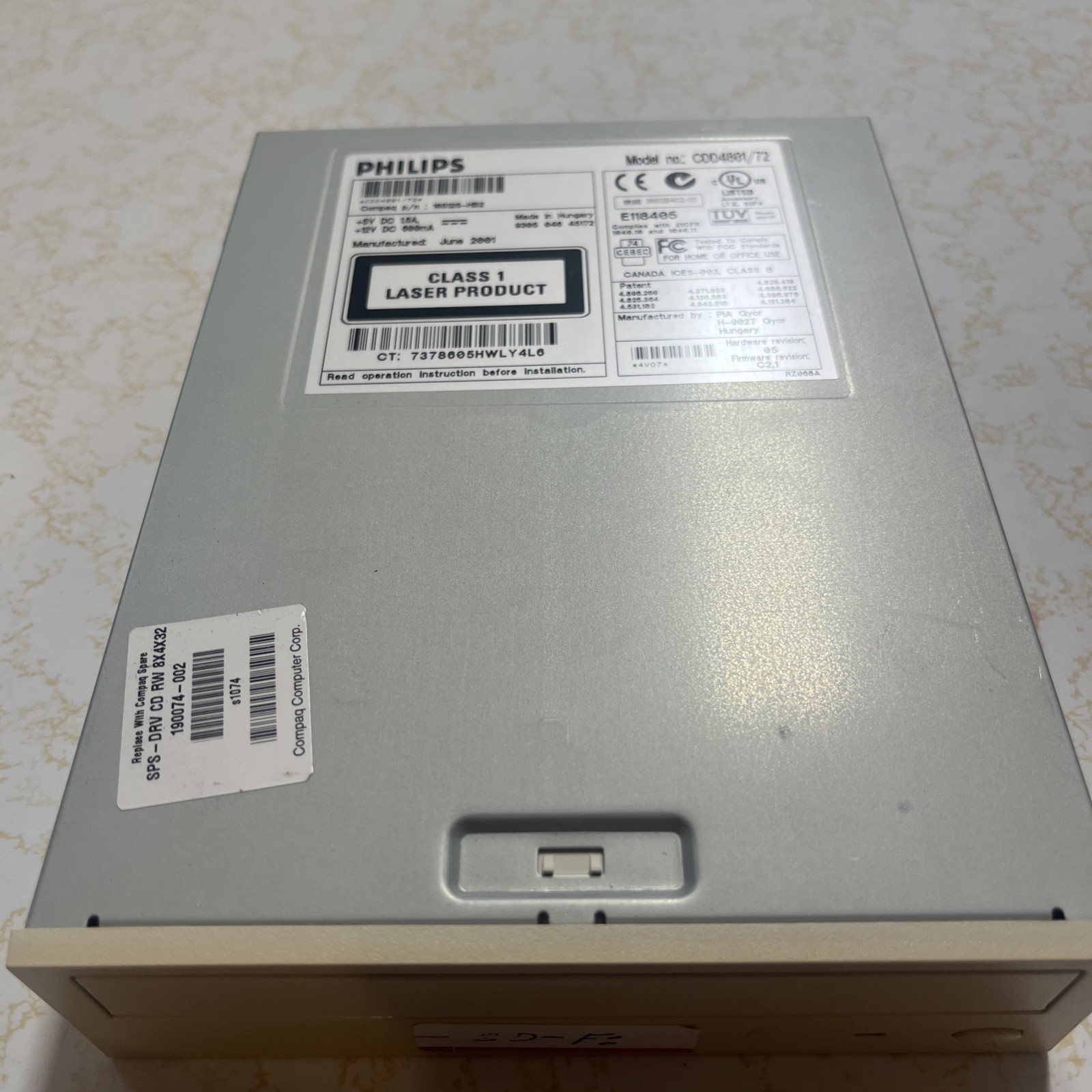 Philips Model CDD4801/72 Beige IDE Compact Disc CD-ROM Optical Disk Drive @2E