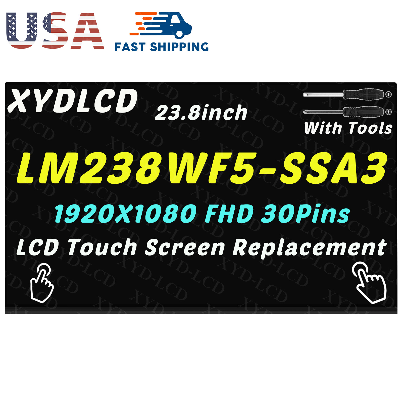 23.8" FHD LM238WF5-SSA3 LM238WF5 (SS)(A3) LCD Touch Screen Display Panel 24" A++