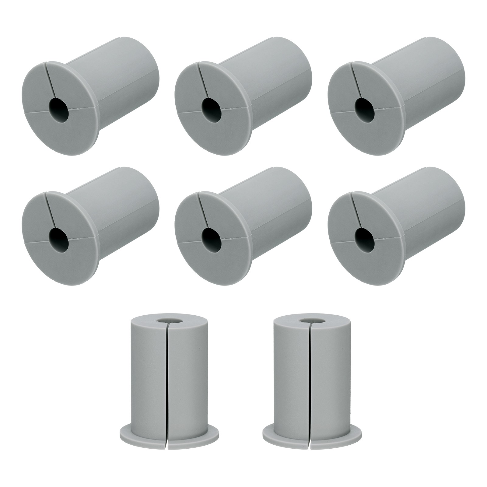 8Pcs Wall Grommets for Cables 1 Inch Cable with 8mm Hole, Silicone Grey