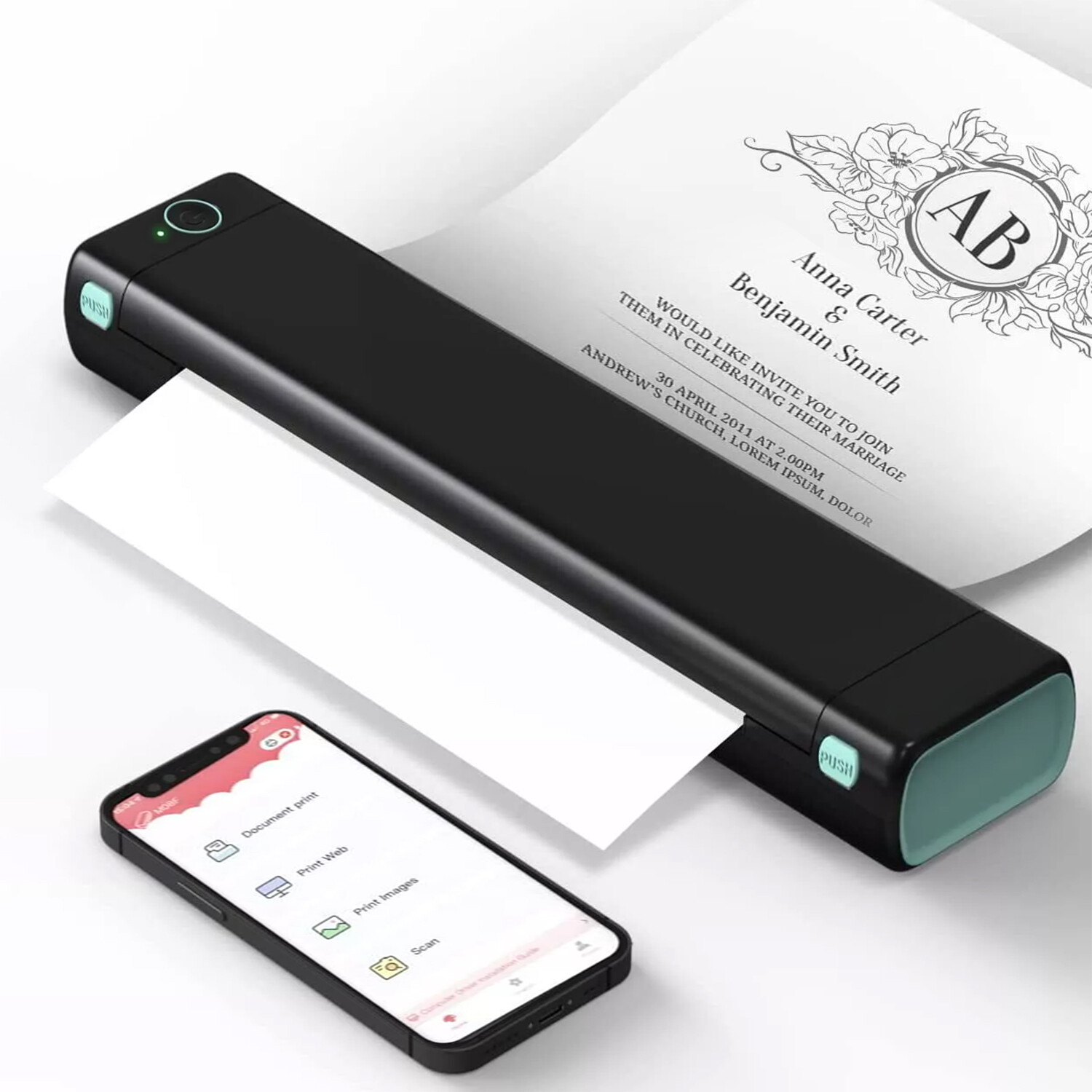 Phomemo M08F Thermal Printer A4 Portable Inkless Printer for Travel or A4 paper