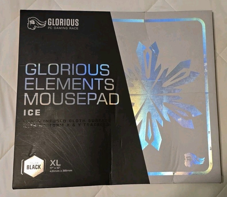 Glorious Elements ICE XL Gaming Mousepad 15"x17" Speed Surface Used Once New