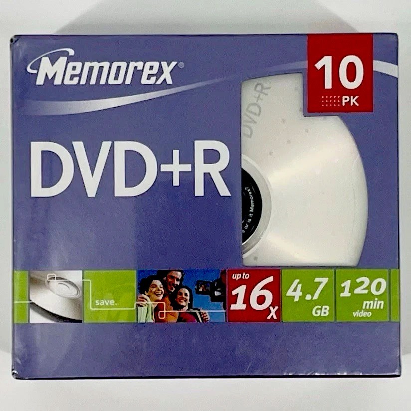 Memorex DVD+R Blank DVD 10 Pack - Recordable for PC or Home Video Recorder Use