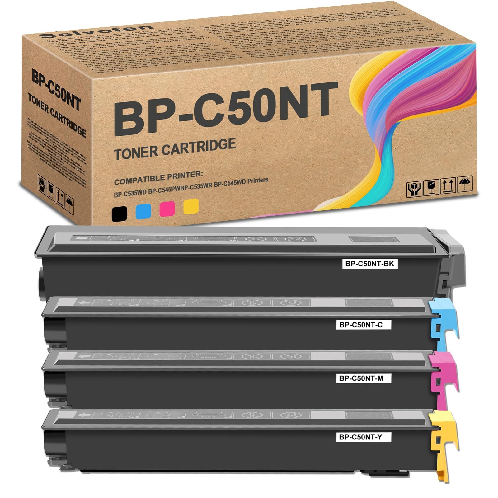 Solvoten High Yield BP-C50NT Toner Cartridges Small, Black
