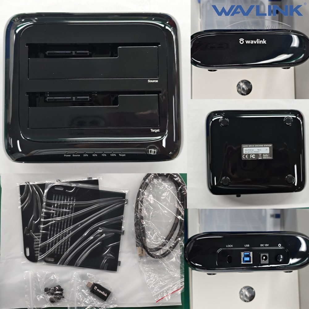 External Hard Drive Docking Station 2.5/3.5 SSD HDD Dock Desktop USB A/C to SATA