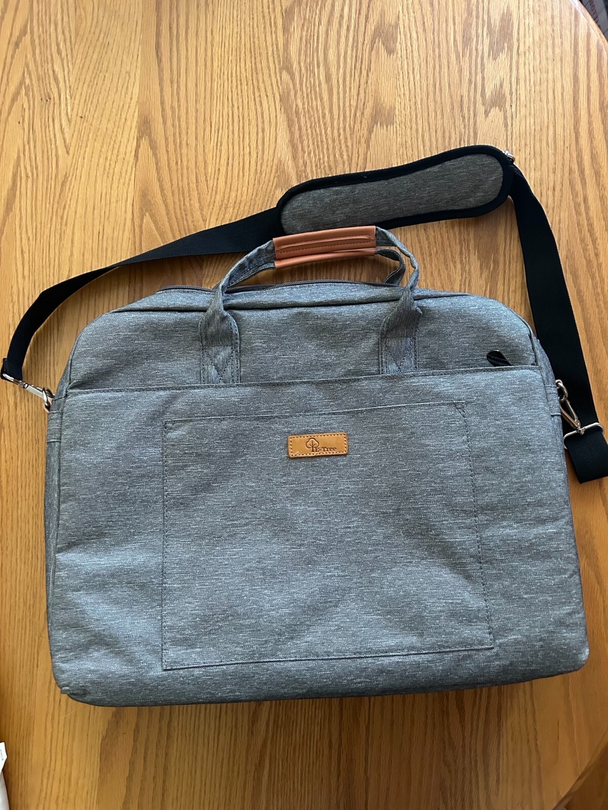 E~Tree Grey Laptop Shockproof Computer Shoulder Bag