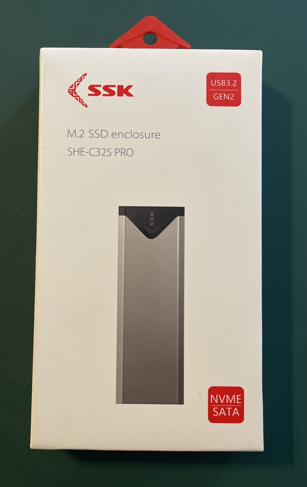 SSK SHE-C325 Pro M.2 NVMe SATA SSD Enclosure USB 3.2 Gen 2 10Gbps Aluminum