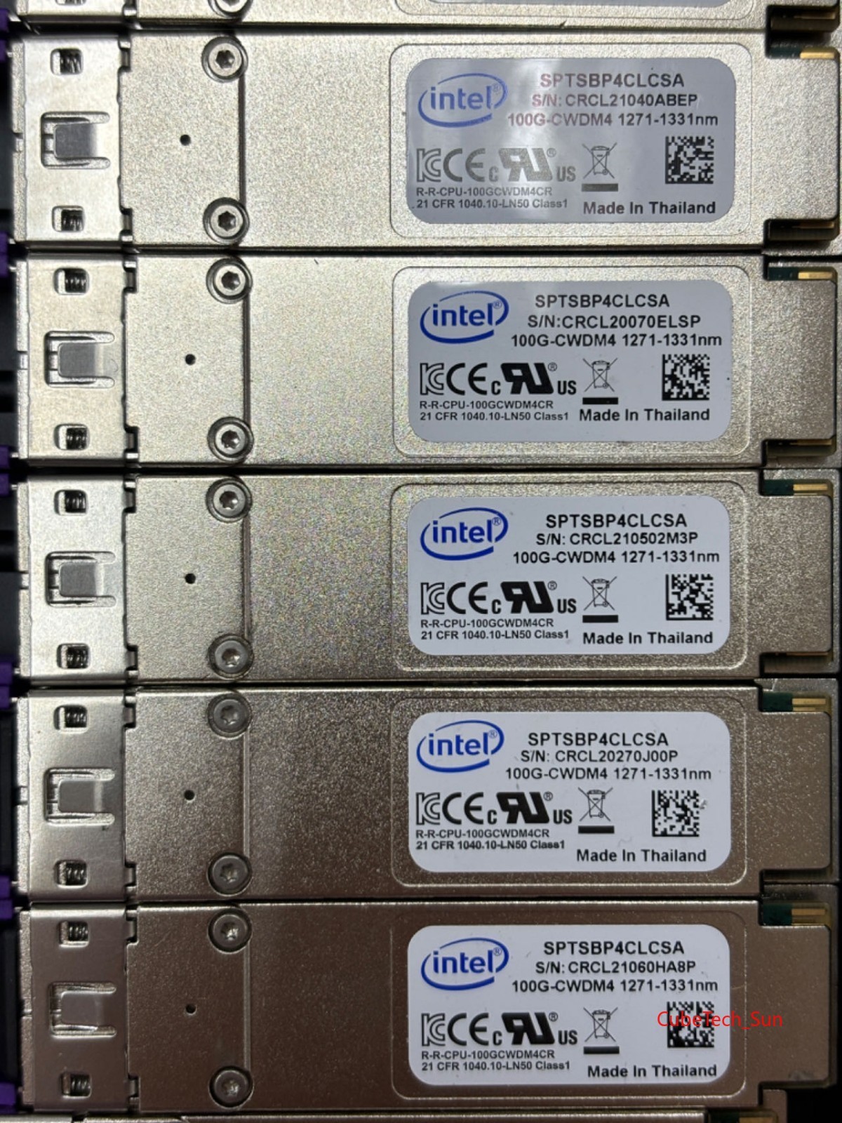 Original 1x 100% Tested INTEL SPTSBP4CLCSA 100G QSFP CWDM4 1271-1331nm 10km