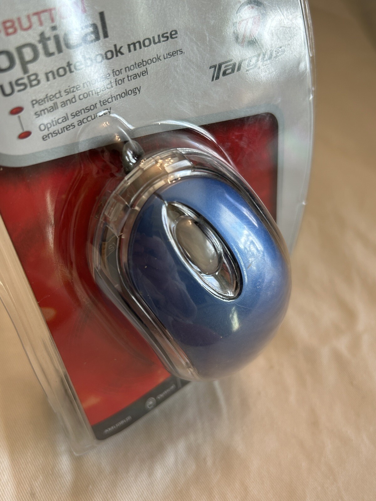Targus 3 Button Optical USB Notebook Mouse Blue Rare