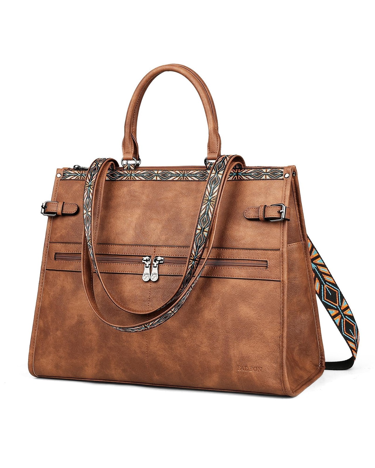 FADEON Laptop Bag for Women Designer PU Leather, 15.6inch