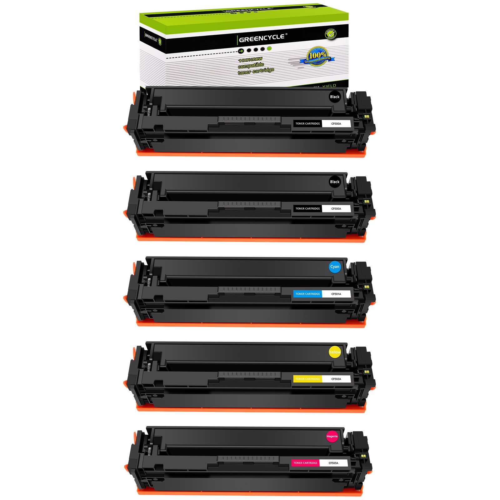 5PK Toner Compatible with HP 202A CF500A LaserJet Pro MFP M281FDW M281CDW M254DW