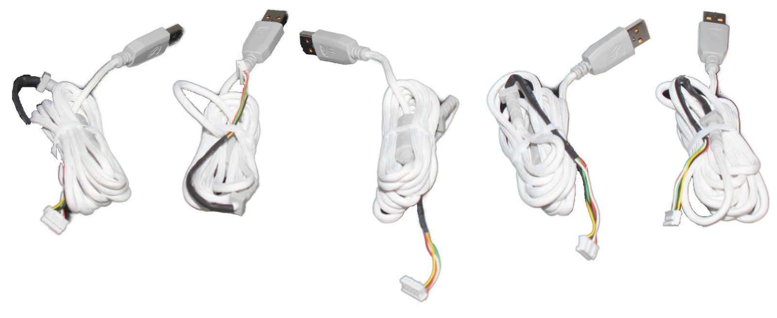 Glorious Model O 5-Pin JST 1.25mm Pitch White Replacement USB-A Cable | Lot of 5