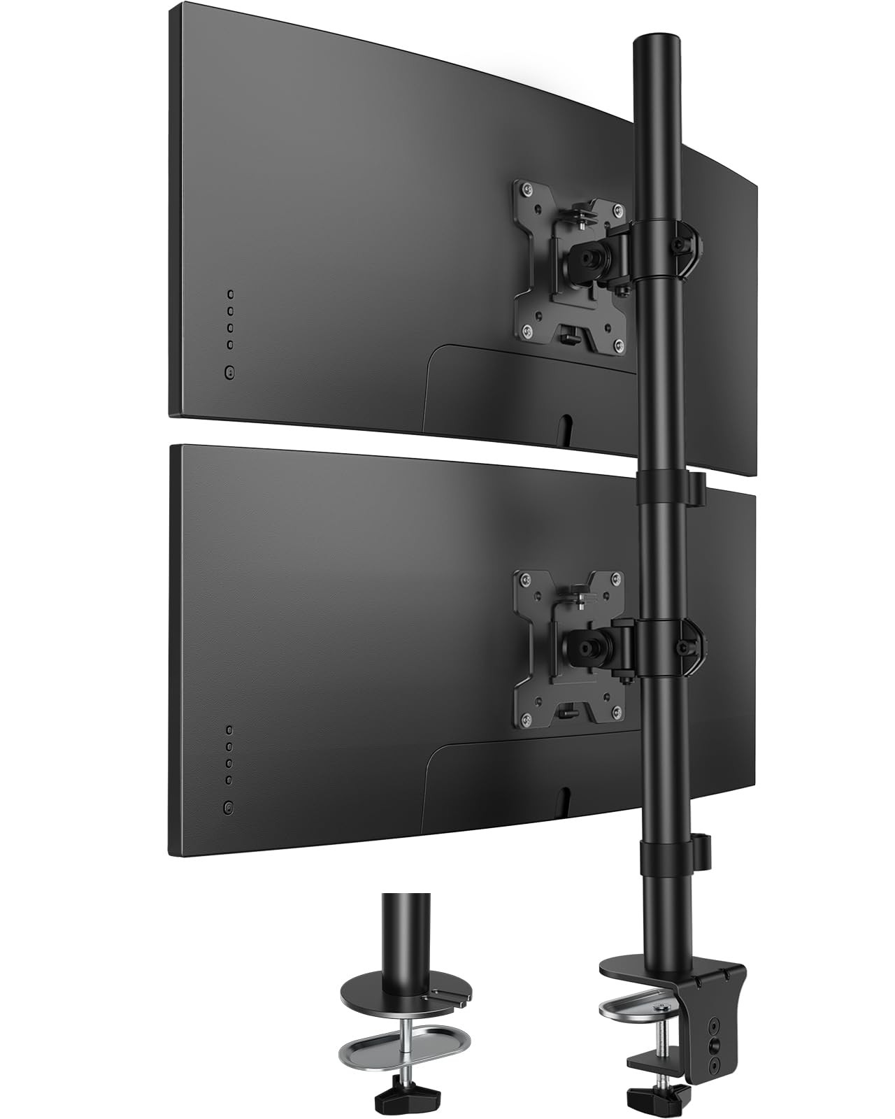 HUANUO Vertical Dual Monitor Mount, Stacked Monitor Stand for 2 Monitors with...
