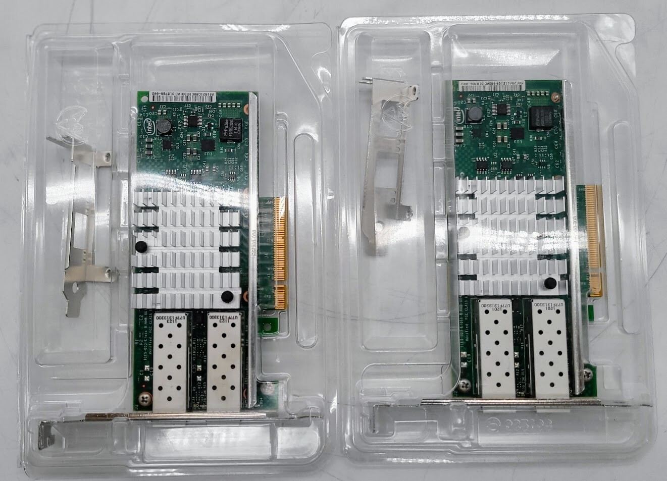LOT OF 2 INTEL CPU-E69818 (B) DUAL Port SFP PCIe Server Network Card GREAT COND