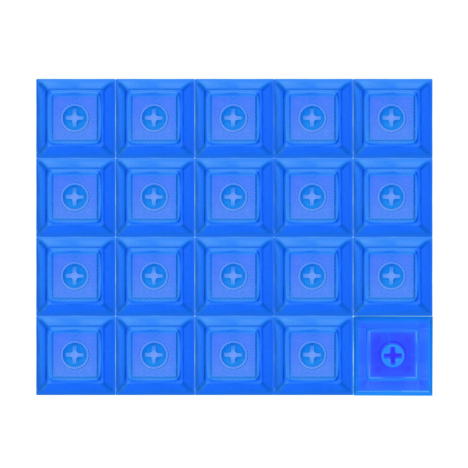 20 Pcs PBT Keycap Set DSA Mechanical Numeric Keypads, Translucent Blue