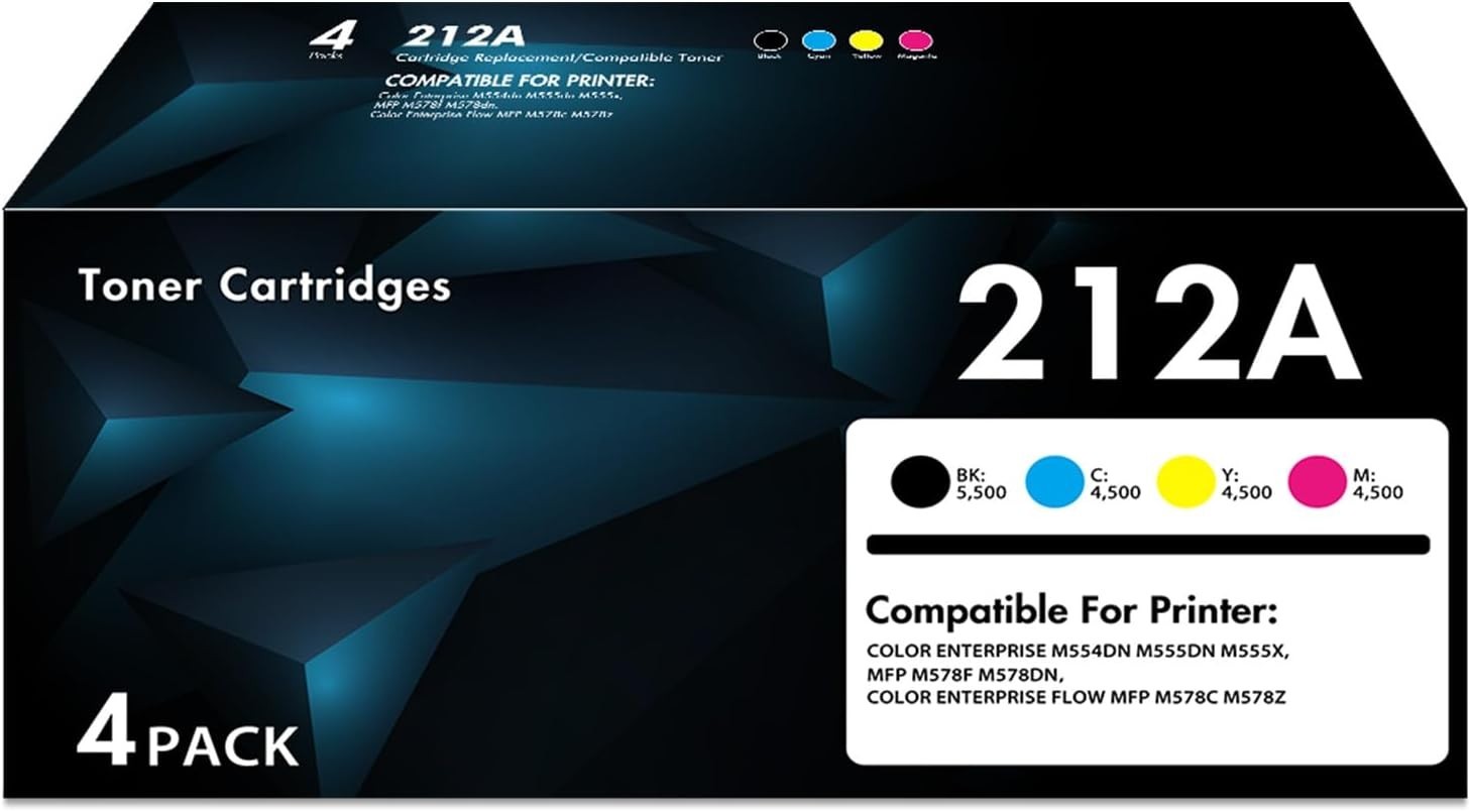 212A Toner Cartridge for HP Color LaserJet Enterprise M555, M554 MFP M578 Series