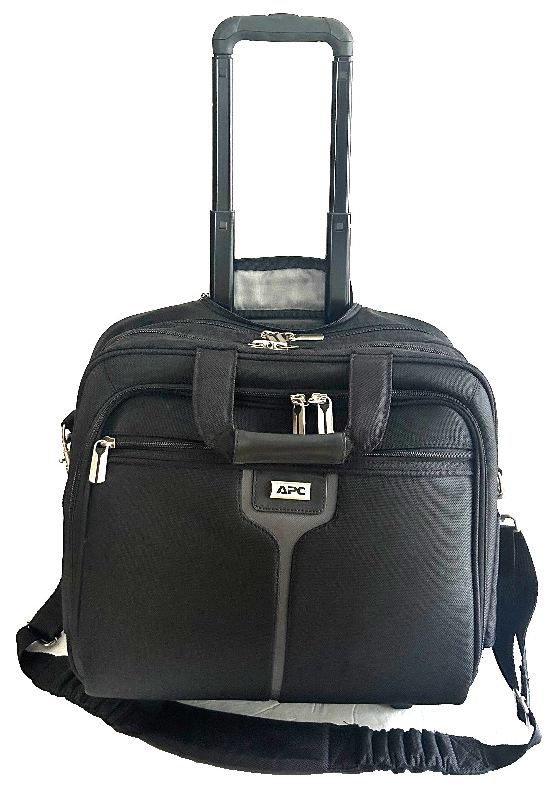 APC Rolling Laptop Storage Bag w/ Retractable Handle and 4 Zipper Compartments
