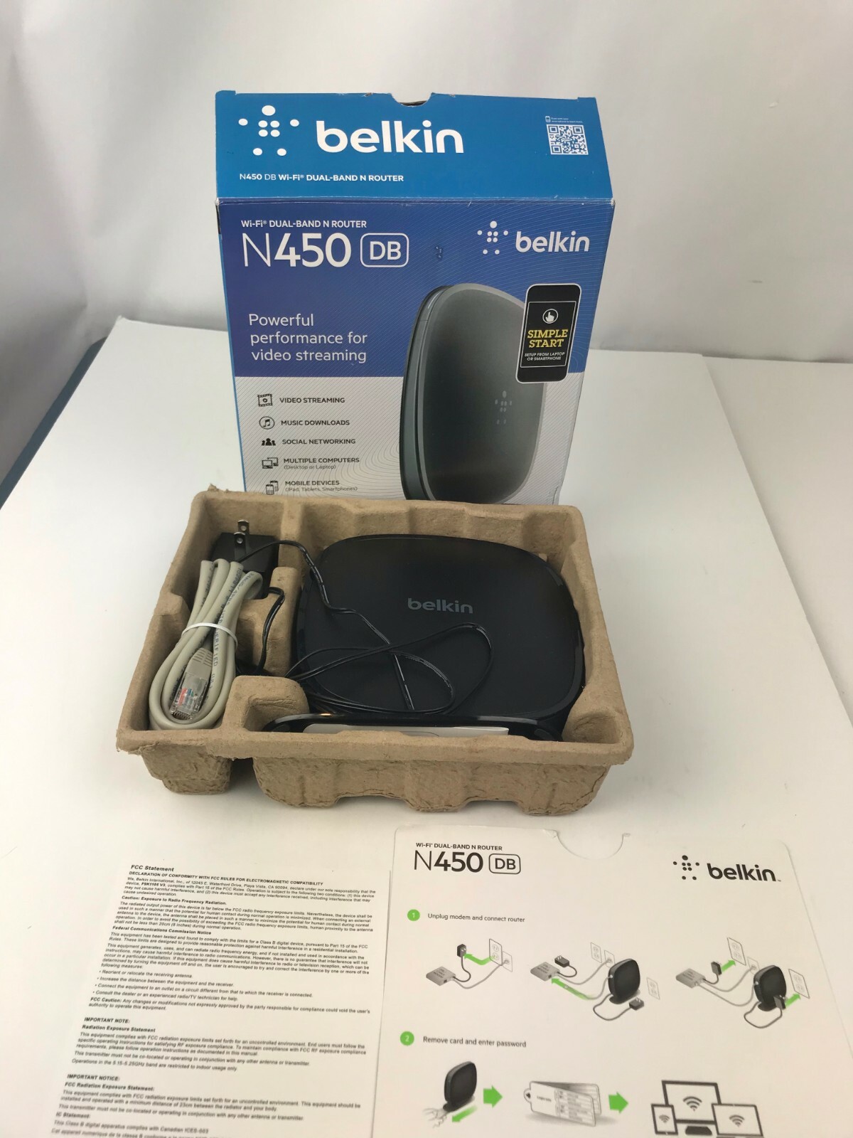 Belkin N450 4-Port 10/100 Wireless N Router (F9K1105V1)