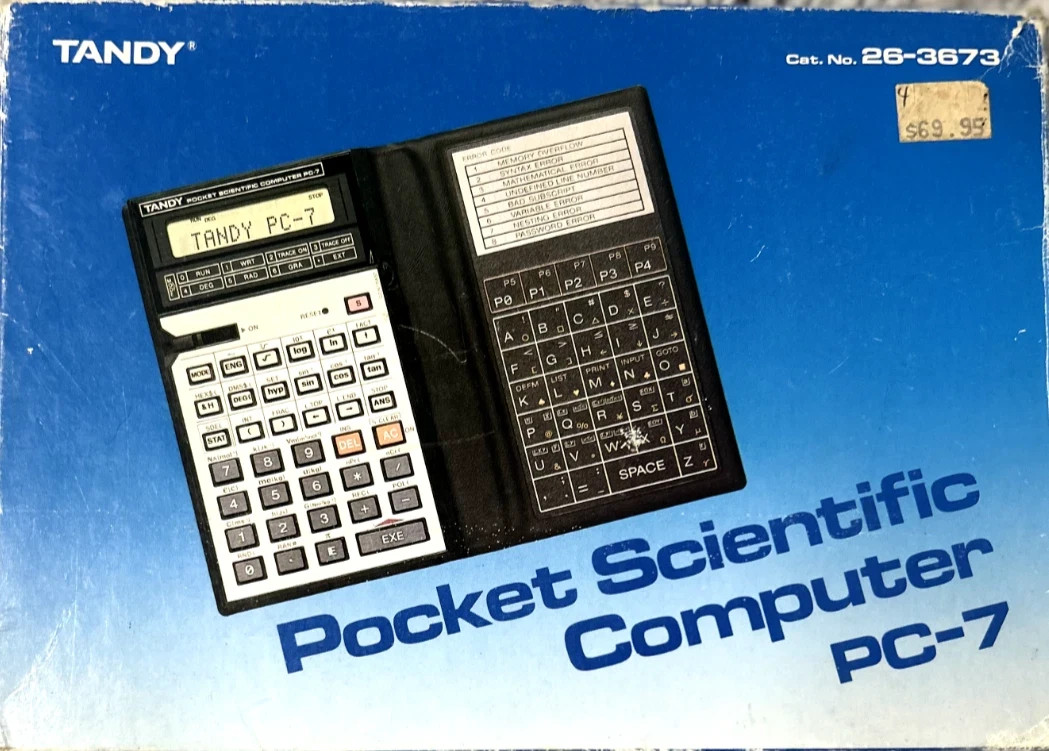 Tandy PC-7 Pocket Scientific Computer Programmable Vintage w Box Manual
